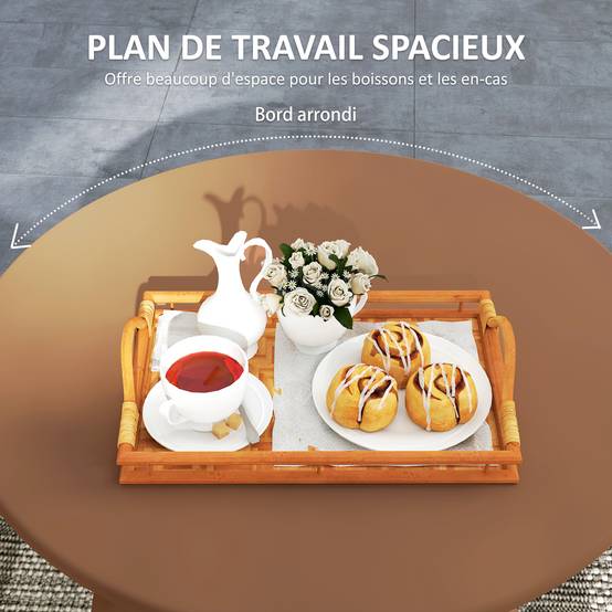 Table basse de jardin métal orange 70 x 70 x 42 cm - PANGIVO - Image 6