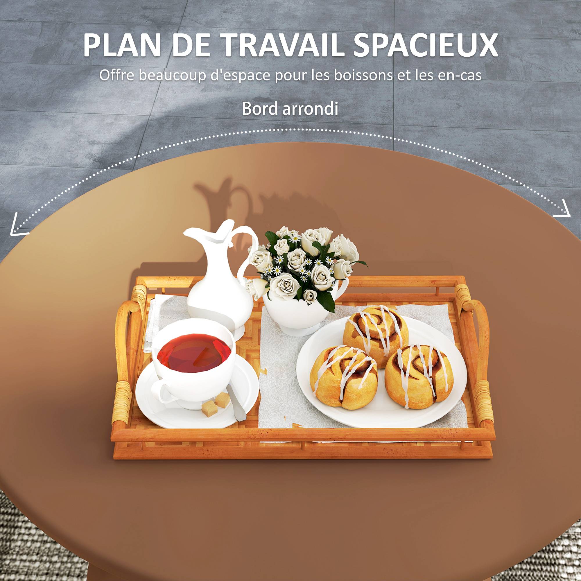 Table basse de jardin métal orange 70 x 70 x 42 cm - PANGIVO - Image 6