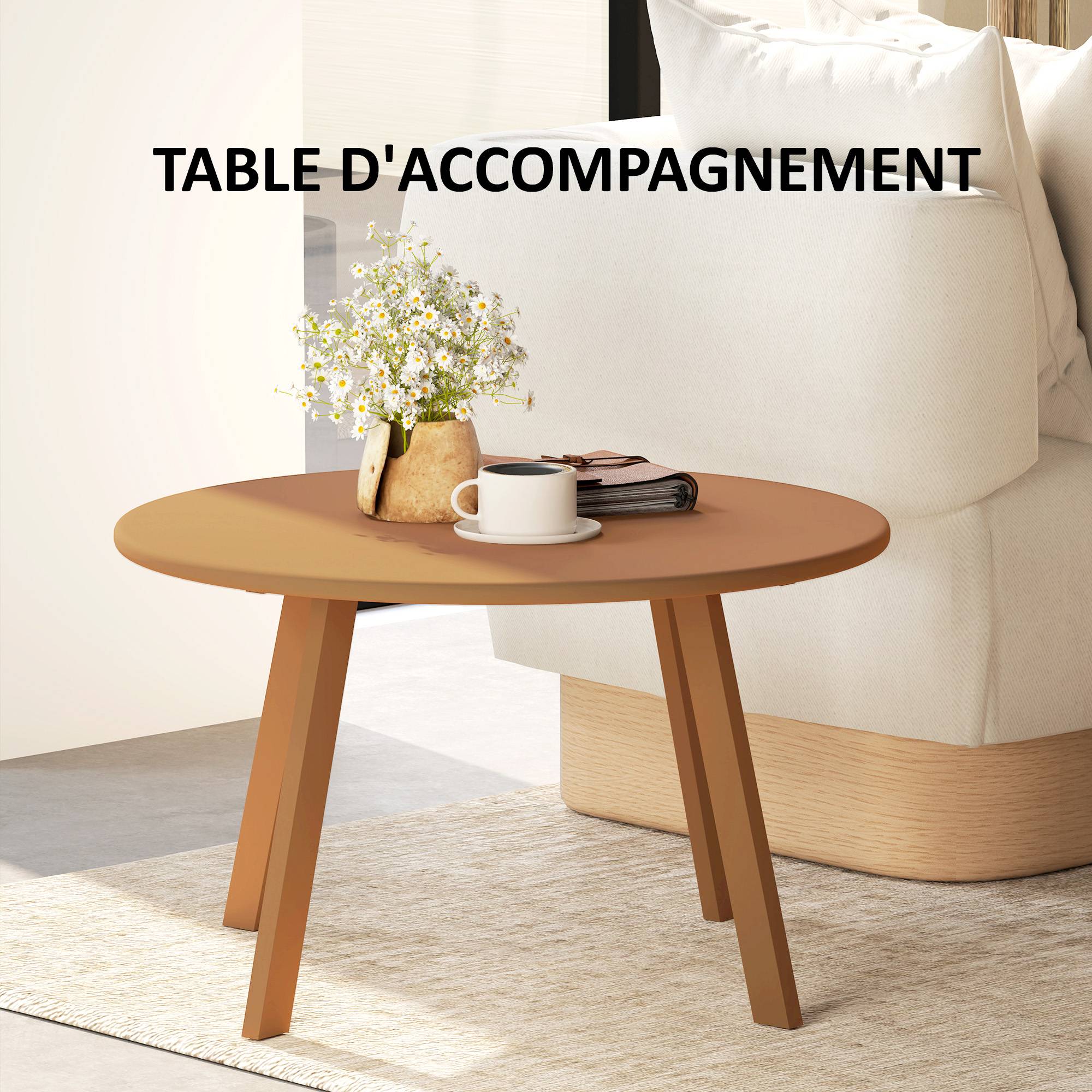 Table basse de jardin métal orange 70 x 70 x 42 cm - PANGIVO - Image 9