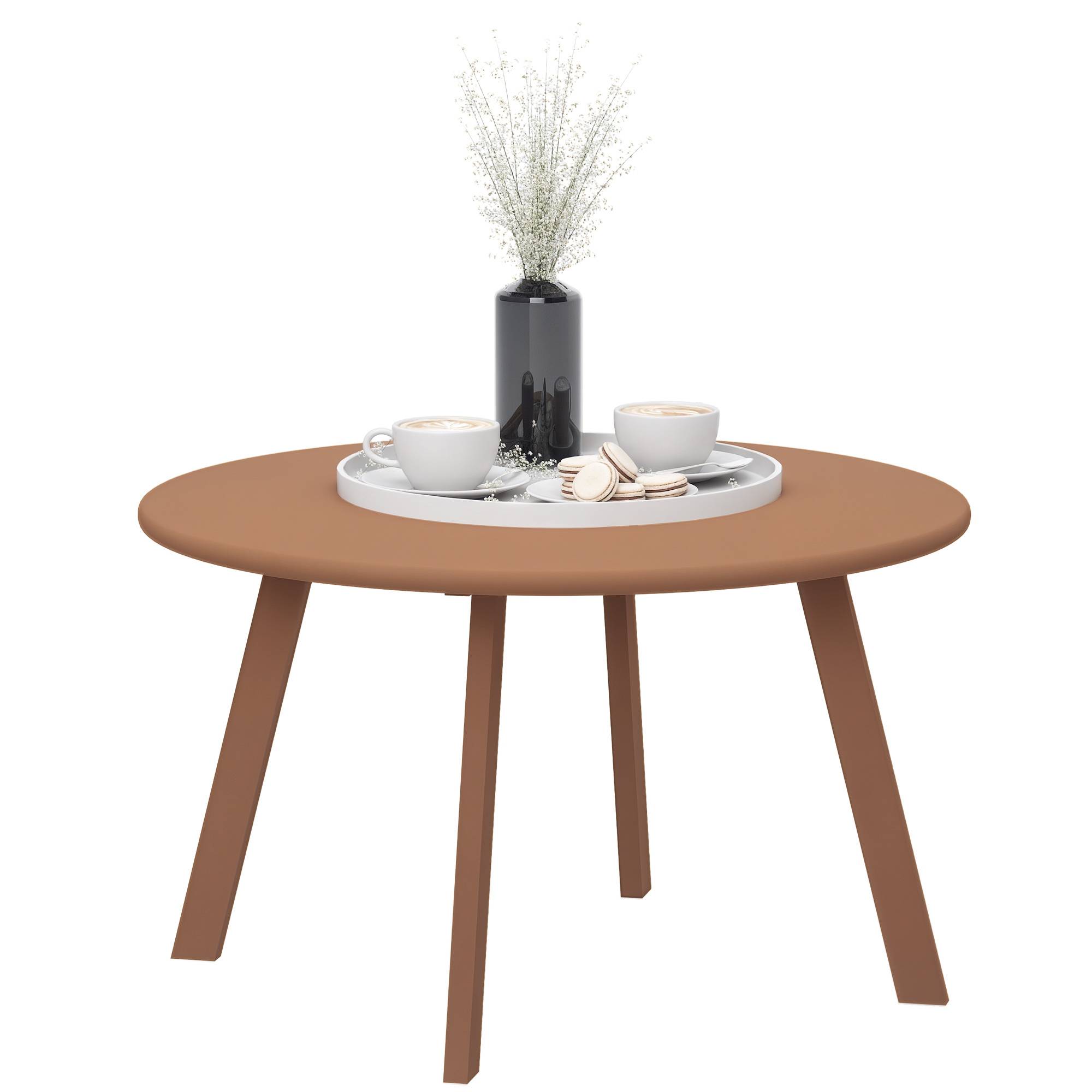 Table basse de jardin métal orange 70 x 70 x 42 cm - PANGIVO - Image 1