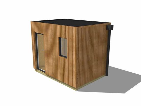 Sans Marque - Studio de jardin hébergement en bois 3,3 x 2,4 x 2,7 m avec plancher isolé - Image 2