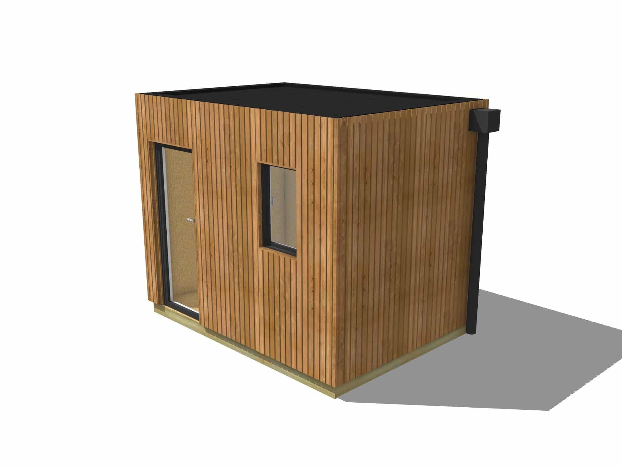 Sans Marque - Studio de jardin hébergement en bois 3,3 x 2,4 x 2,7 m avec plancher isolé - Imagen 2