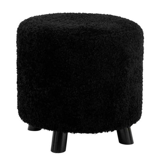 Pouf Design "Mouton" 40cm Noir - Image 1
