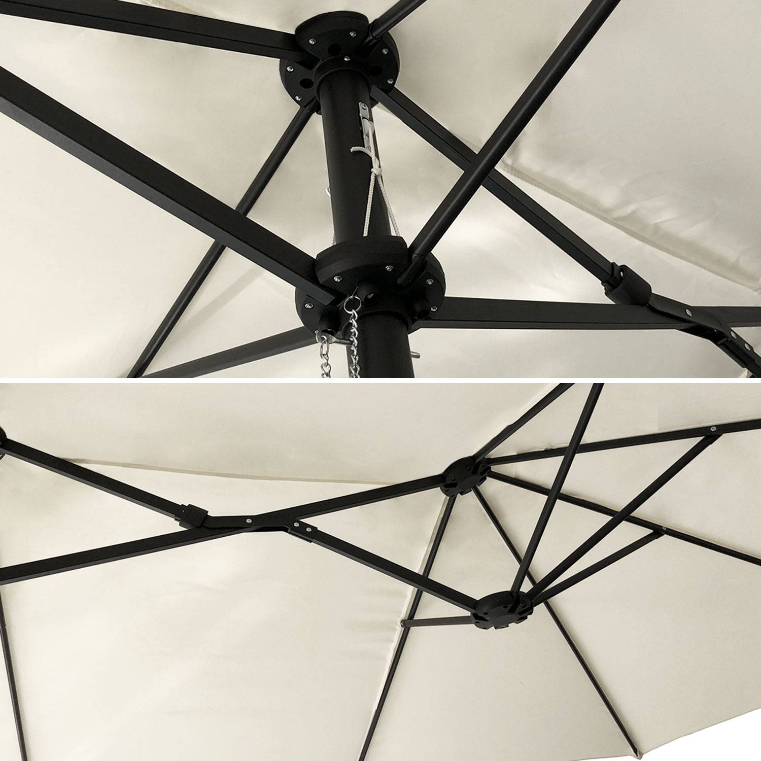 Parasol double 2x4m LINAI beige - HAPPY GARDEN - Imagen 3