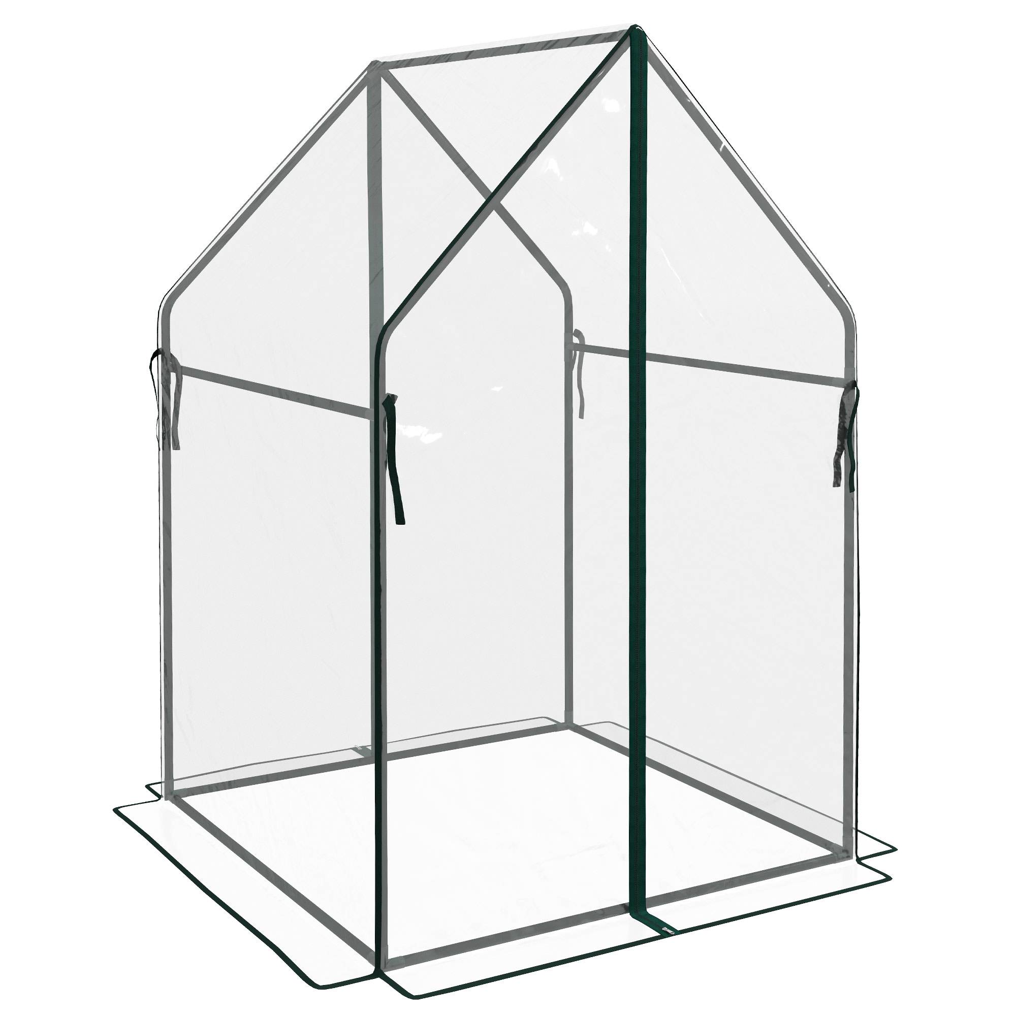 Serre de jardin, Serre à Tomate pour le jardin avec 2 portes zippées, dim. 90 x 90 x 145cm - Image 2