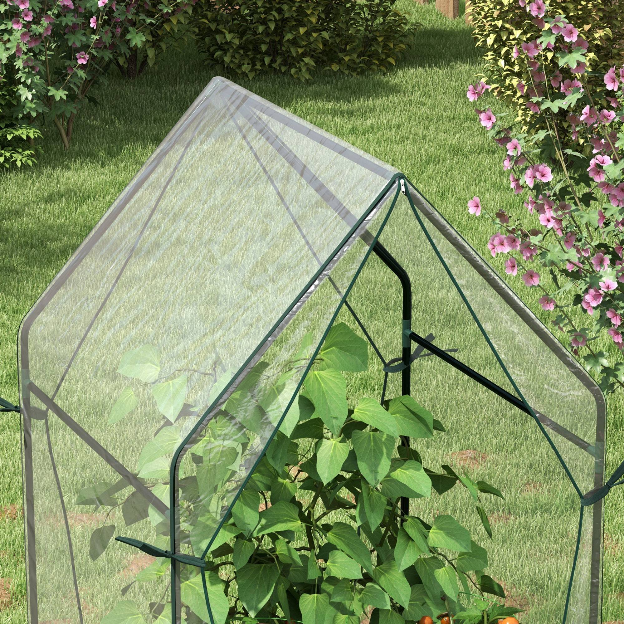 Serre de jardin, Serre à Tomate pour le jardin avec 2 portes zippées, dim. 90 x 90 x 145cm - Image 10