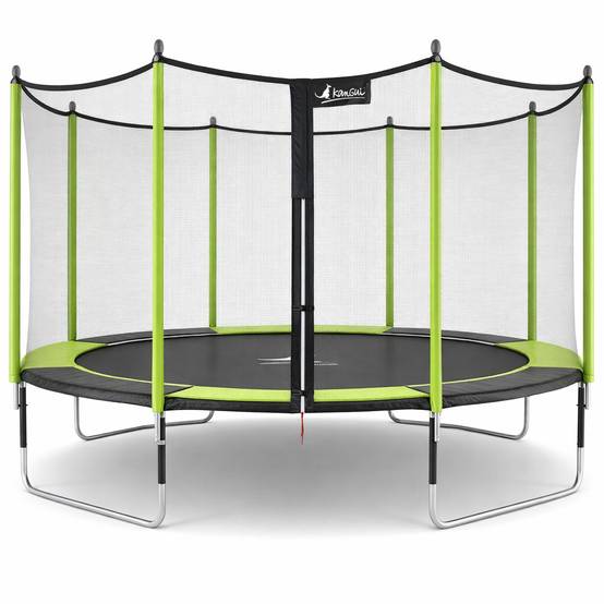 Kangui - Trampoline jardin Ø 360 cm + filet de sécurité - JUMPI 360 - Noir/Vert Kangui - Imagen 1