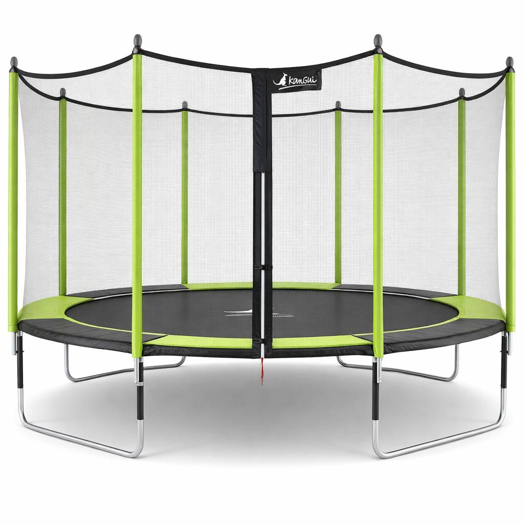 Kangui - Trampoline jardin Ø 360 cm + filet de sécurité - JUMPI 360 - Noir/Vert Kangui - Imagen 1