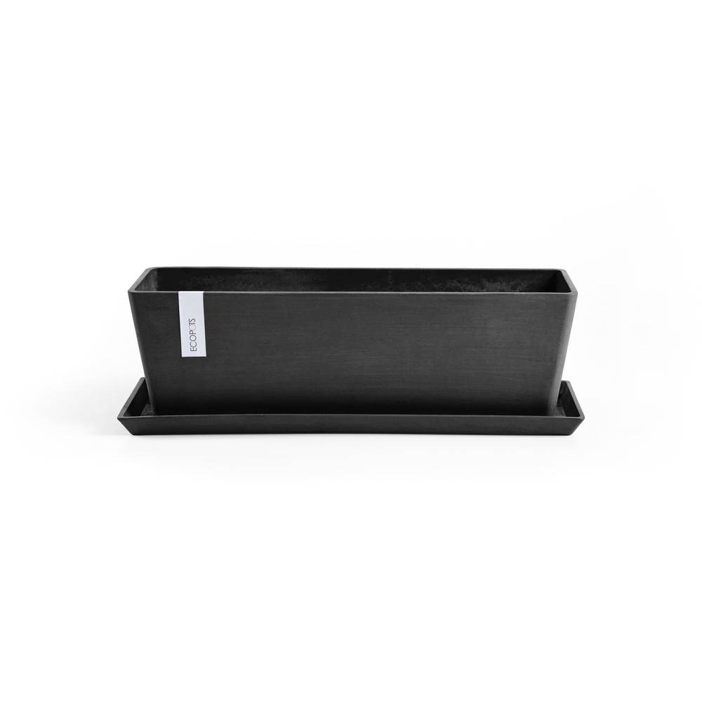 Ecopots - Pot Rectangulaire Bruges 45 Gris Foncé + réservoir d'eau - 45 x 17 x H. 17 cm - 9,7 L ECOPOTS - Imagen 4