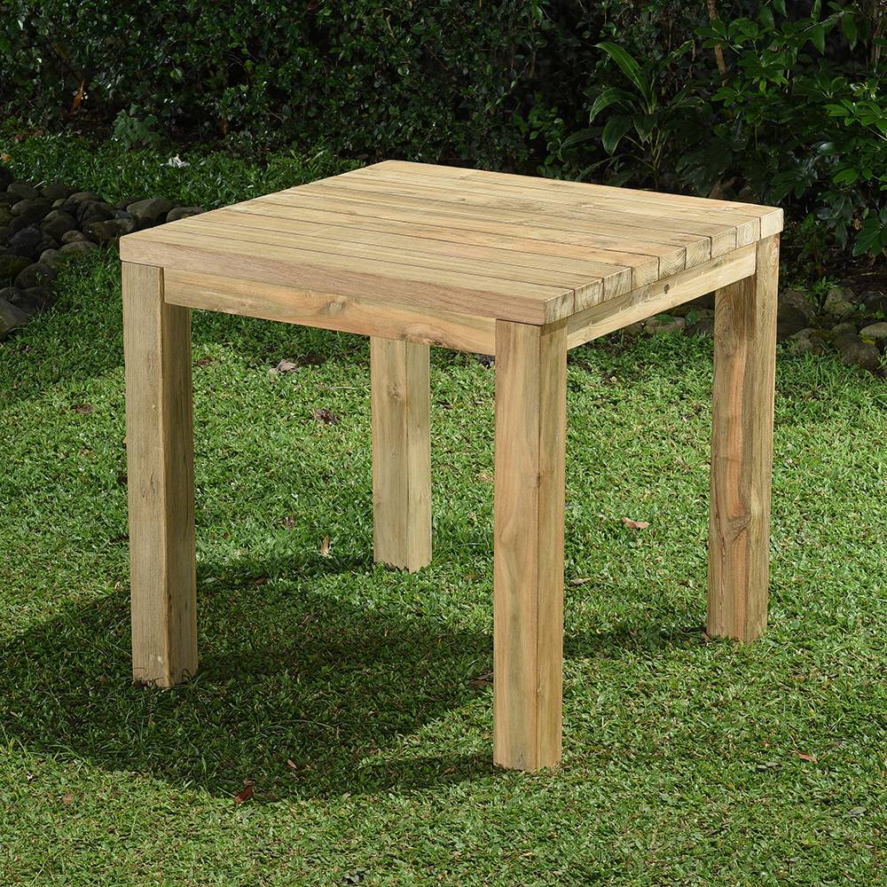 Table en teck recyclé 80 x 80 cm Callao - Gecko Jardin - Imagen 1