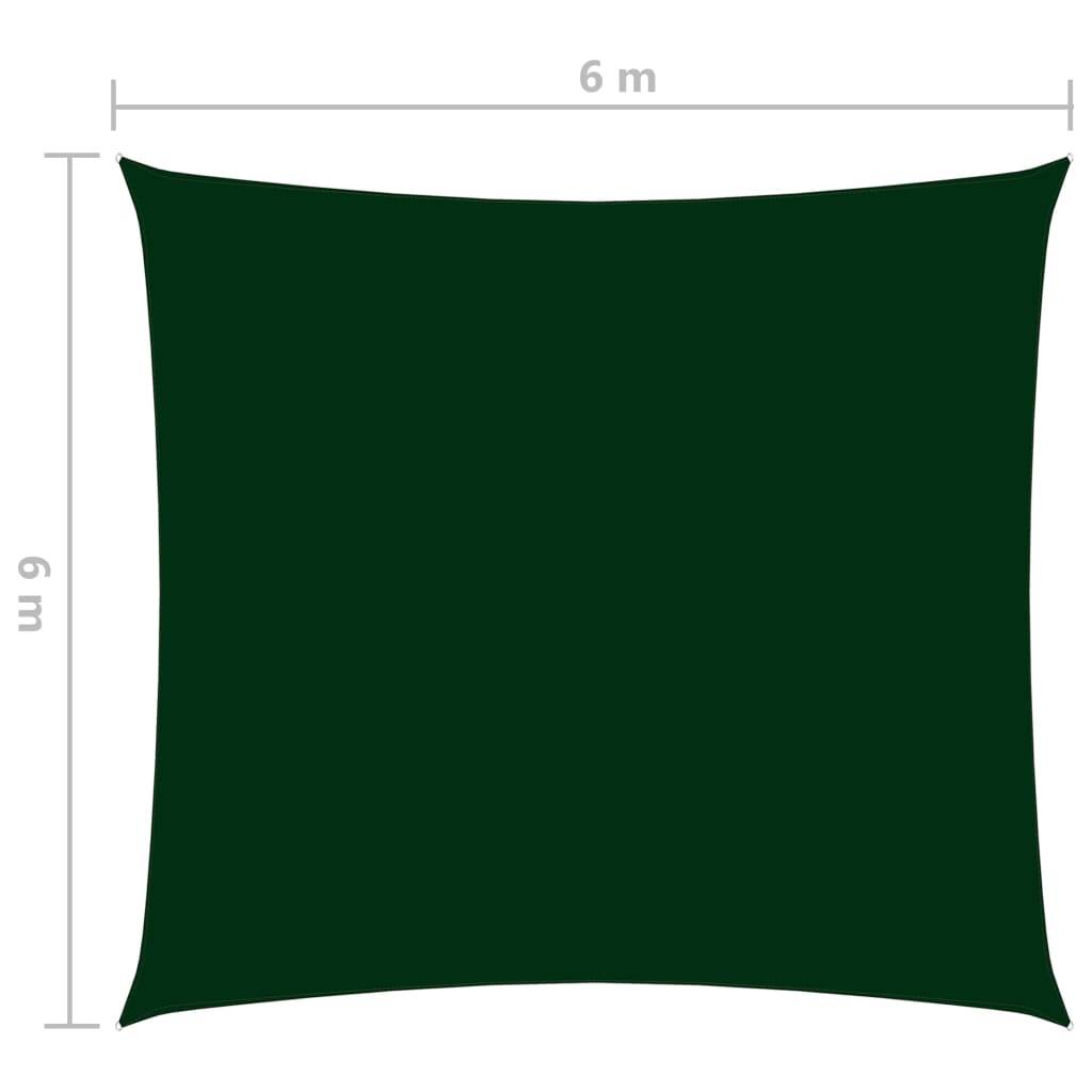 Helloshop26 - Voile toile d'ombrage parasol tissu oxford carré 6 x 6 m vert foncé - Imagen 5
