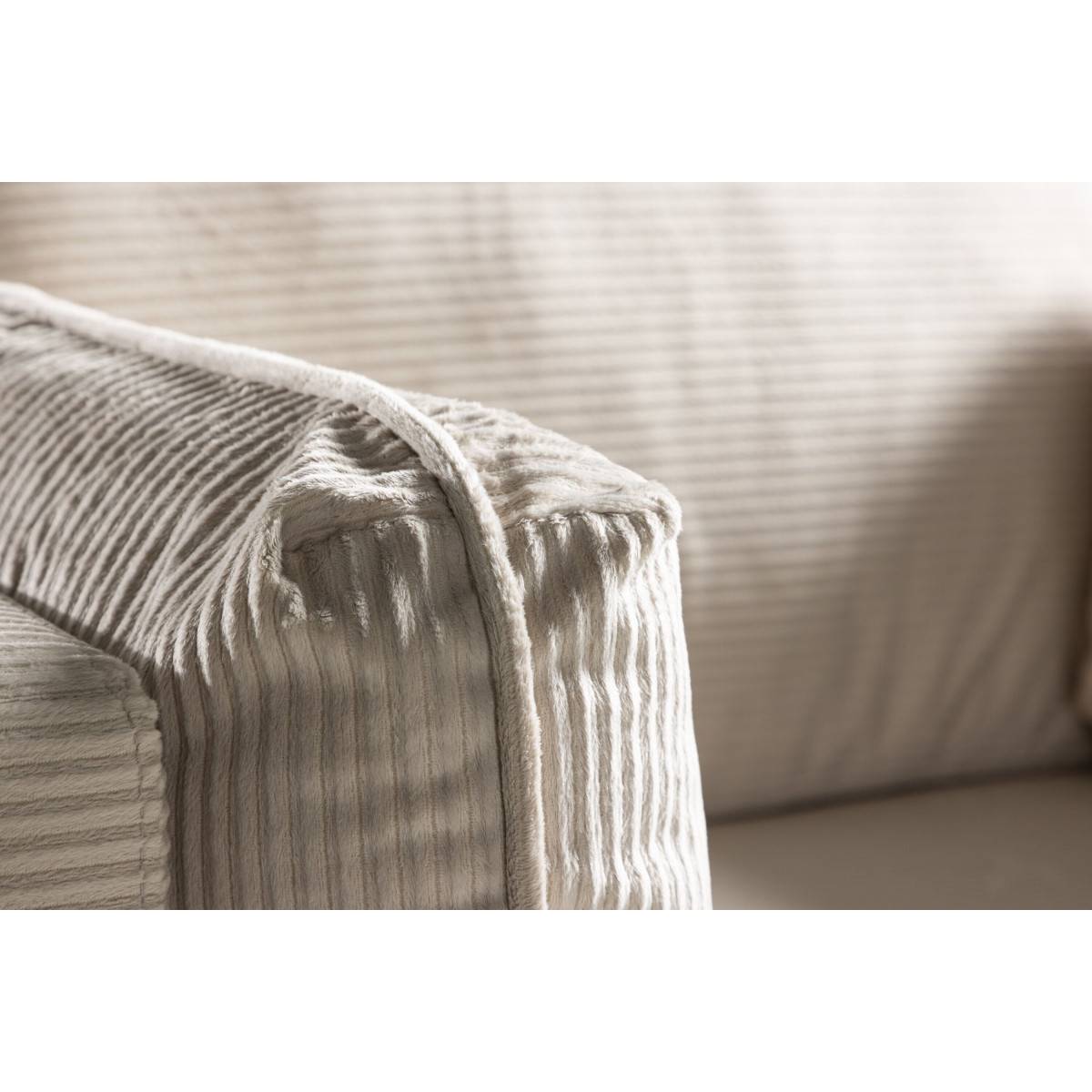 Paris Prix - Fauteuil Design Velours Côtelé "Boom" 110cm Beige Clair - Image 9