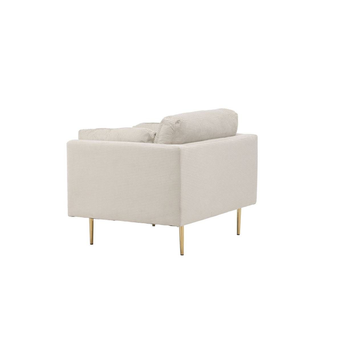 Paris Prix - Fauteuil Design Velours Côtelé "Boom" 110cm Beige Clair - Image 4
