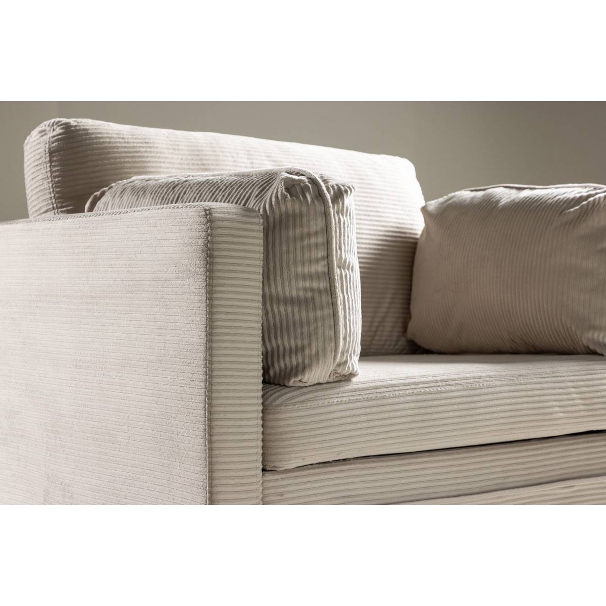 Paris Prix - Fauteuil Design Velours Côtelé "Boom" 110cm Beige Clair - Image 7