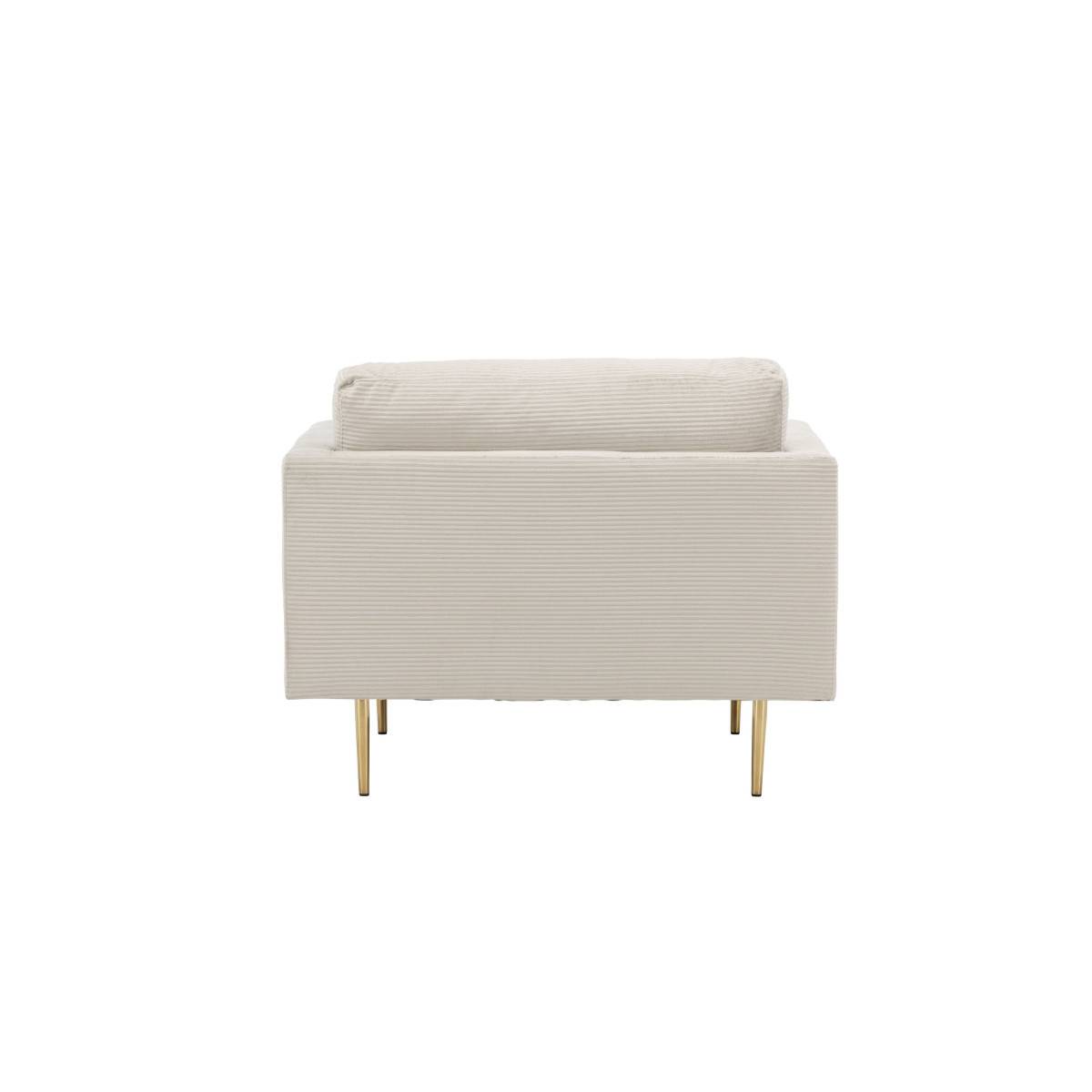 Paris Prix - Fauteuil Design Velours Côtelé "Boom" 110cm Beige Clair - Image 5