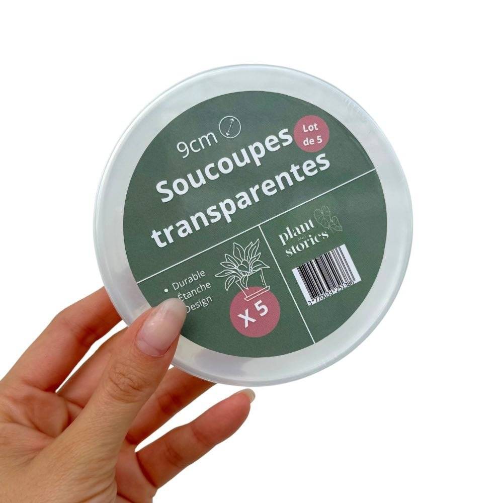 Soucoupes transparentes pour plantes - Soucoupes rigides - Coupelles pour plantes - X10 unités - Pot de 9cm