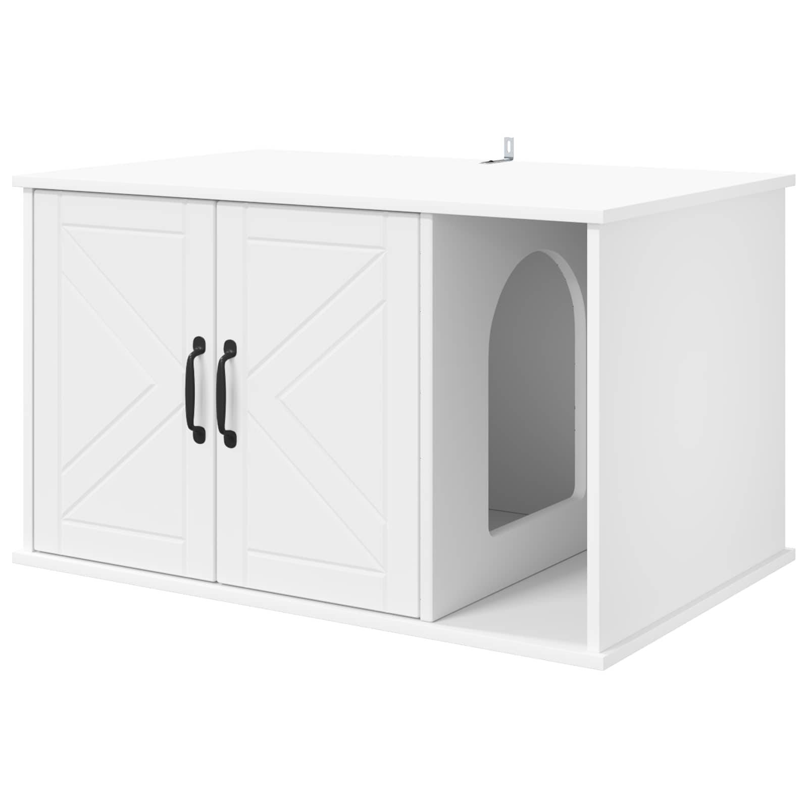 Maison pour chat bois d'ingénierie blanc 85 x 55 x 50.5 cm, Poids:25.28kg - PANGIVO - Image 2