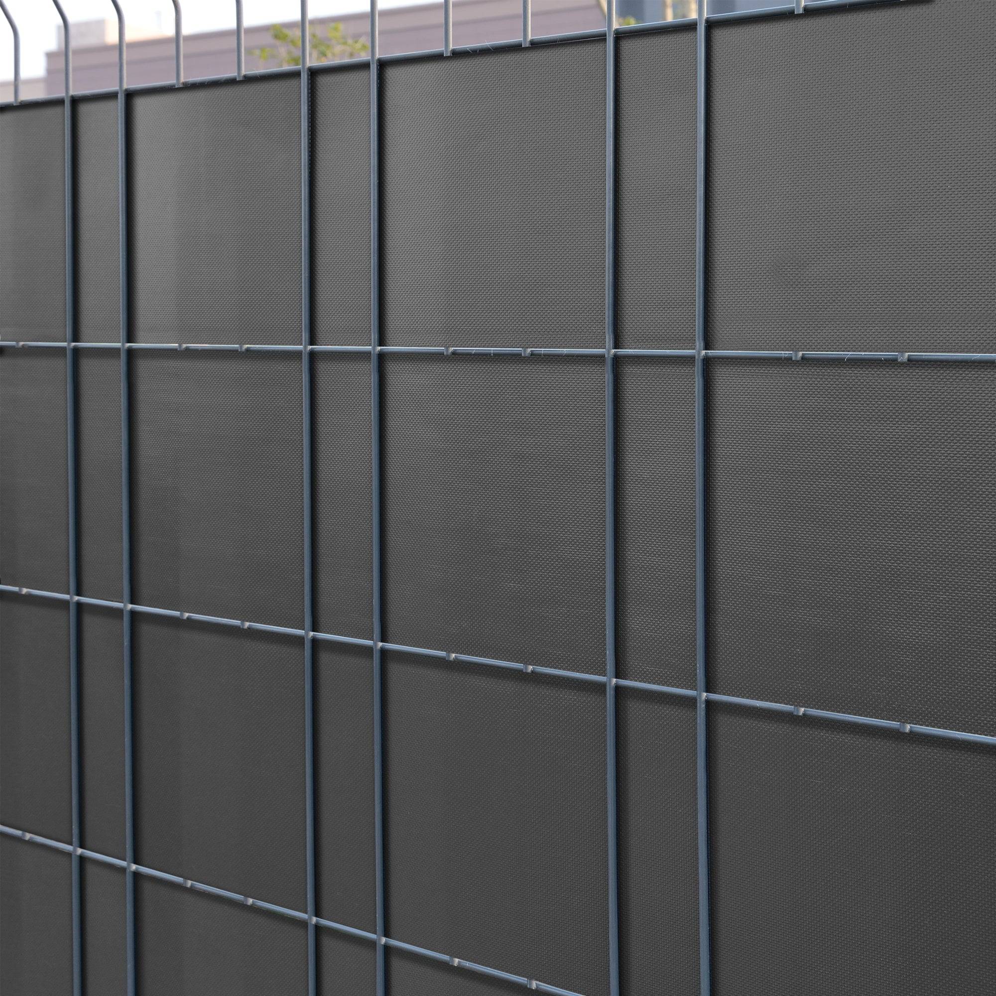 Helloshop26 - Lot de 4 bandes de brise-vue PVC 140 m x 19 cm 26,6 m² gris anthracite ral 7016 - Imagen 3