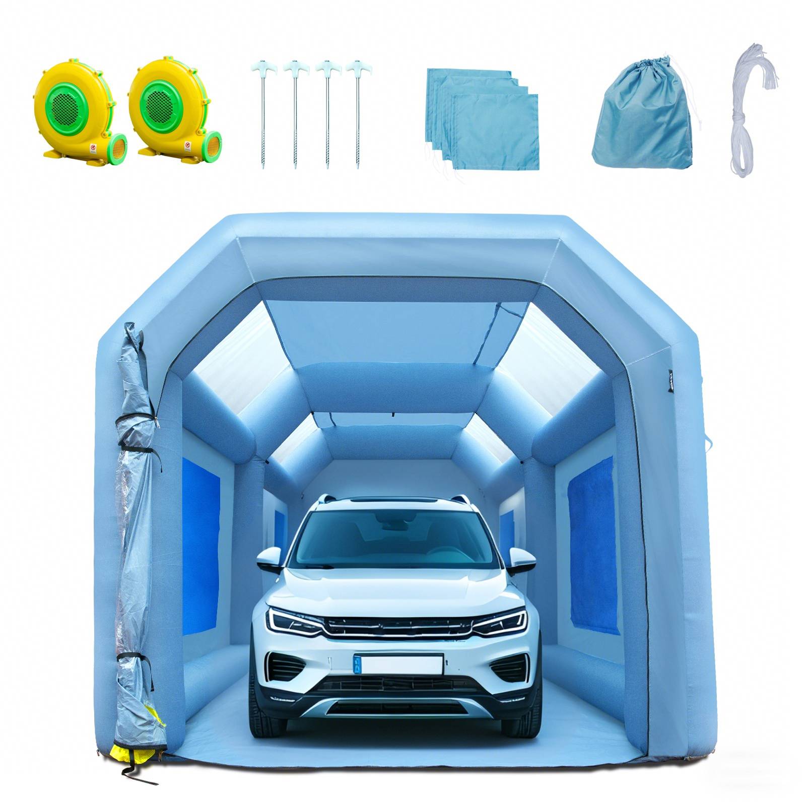 Vevor - VEVOR Cabine de Peinture Gonflable 6x3x2,5 m, Oxford 210D, Filtration, 2 Souffleurs. - Image 1