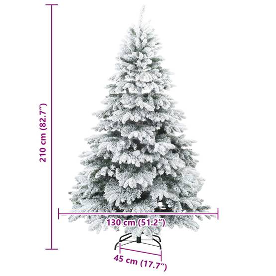 VidaXL Sapin De Noël Artificiel Mince Flocon De Neige 180 Cm - Arbre PVC Vert Décoration Festive