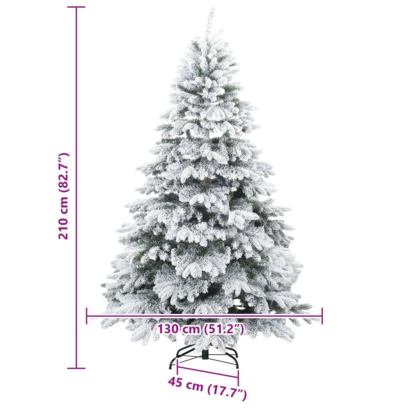 VidaXL Sapin De Noël Artificiel Mince Flocon De Neige 180 Cm - Arbre PVC Vert Décoration Festive