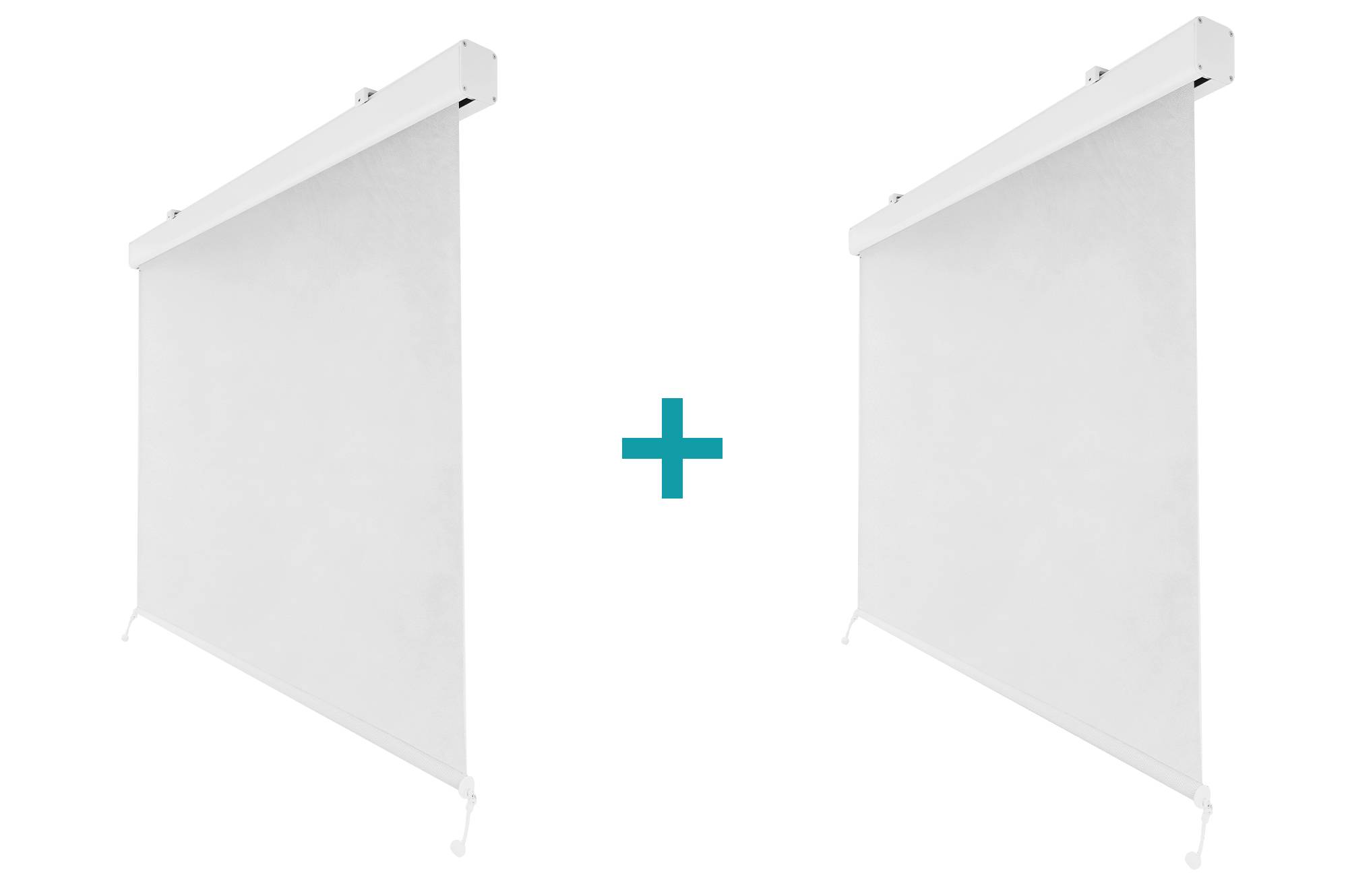 CAZEBOO - Pergola bioclimatique autoportée PIANA 4x3m aluminium blanc avec stores rétractables côté 3m - Image 2