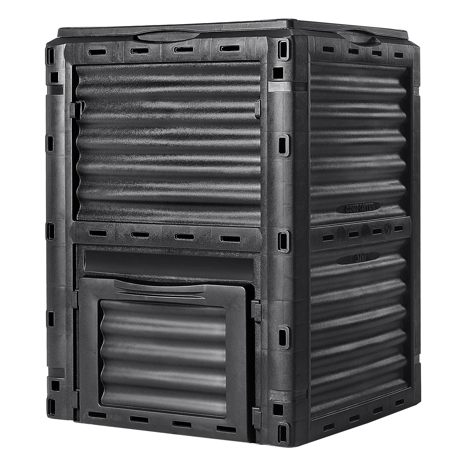 VEVOR Composteur jardin 300 L, sans BPA. Couvercle, porte inférieure. Compostage rapide, sol fertile. - Image 1