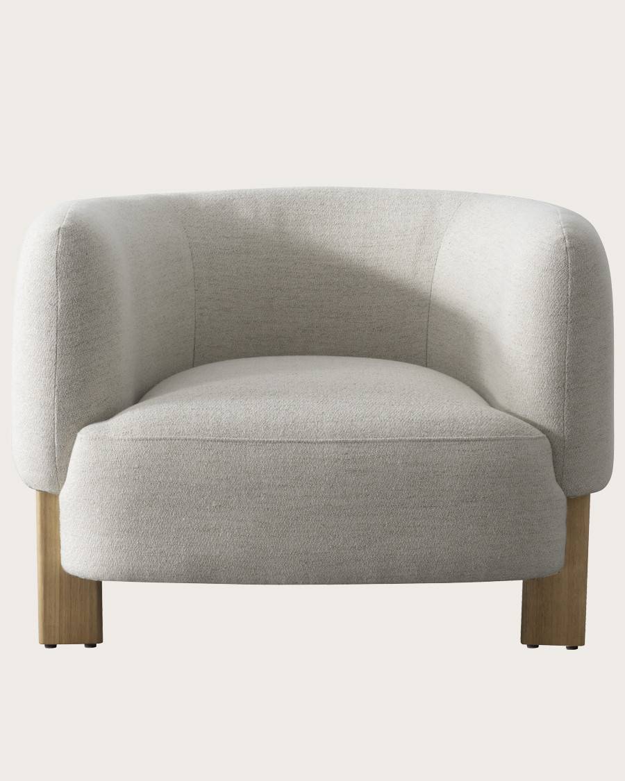 Vigo - Fauteuil en tissu et bois massif - UNIQKA - Imagen 1