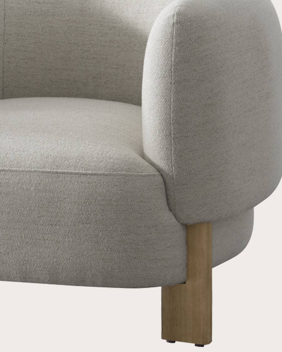 Vigo - Fauteuil en tissu et bois massif - UNIQKA - Imagen 3