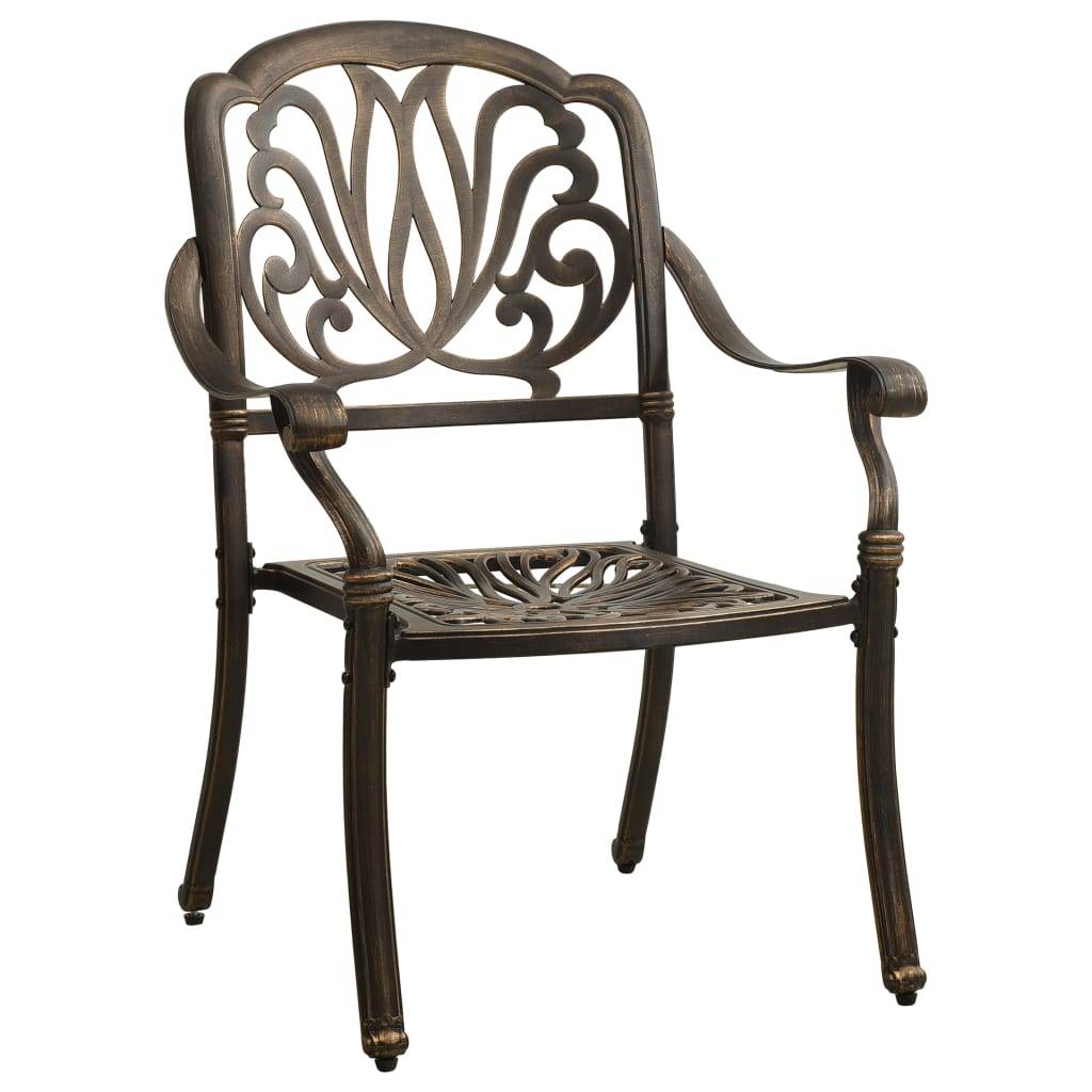 Helloshop26 - Ensemble de bistro jardin meuble extérieur terrasse 3 pièces aluminium coulé bronze - Imagen 3