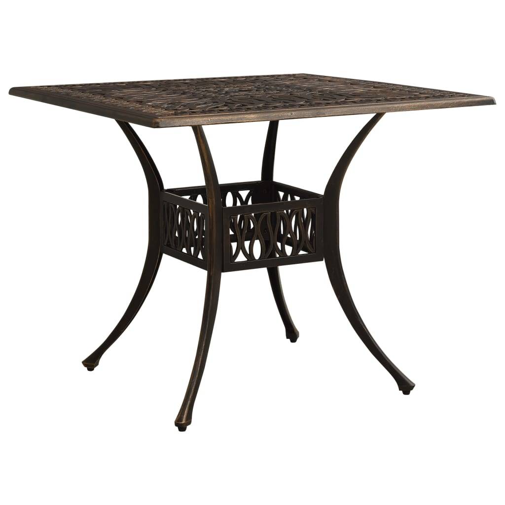 Helloshop26 - Ensemble de bistro jardin meuble extérieur terrasse 3 pièces aluminium coulé bronze - Imagen 8
