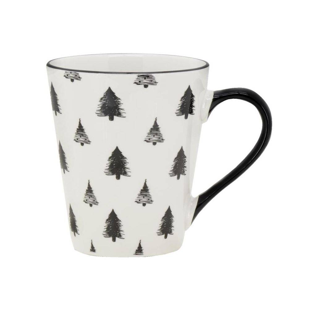 Aubry Gaspard - Vaisselle sapin en porcelaine noires et blanches (lot de 6) Tasse - Imagen 4