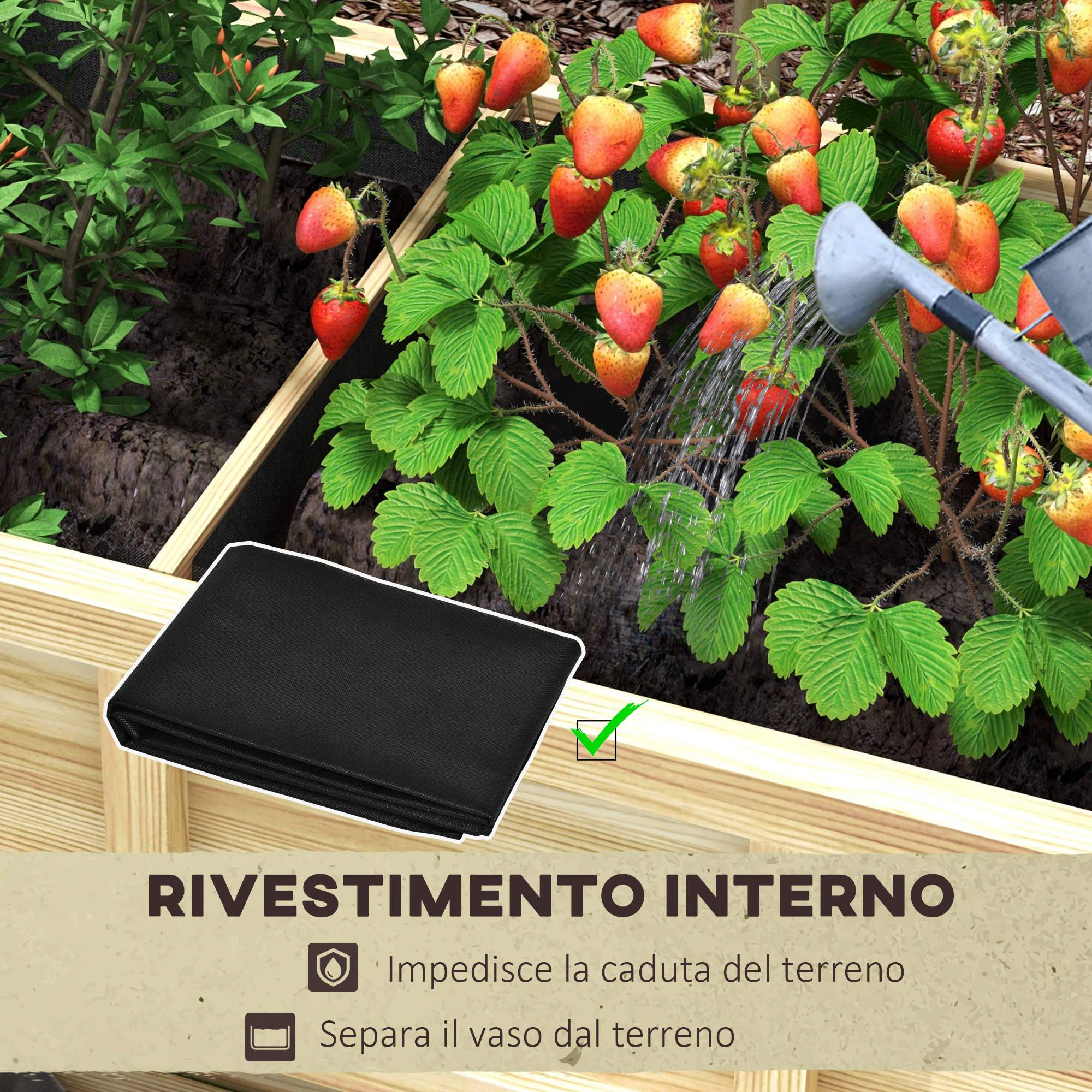 ComfortXL - Potager surélevé en bois de sapin naturel 115 x 46 x 75 cm pour balcon et jardin avec séparateur amovible - Image 6