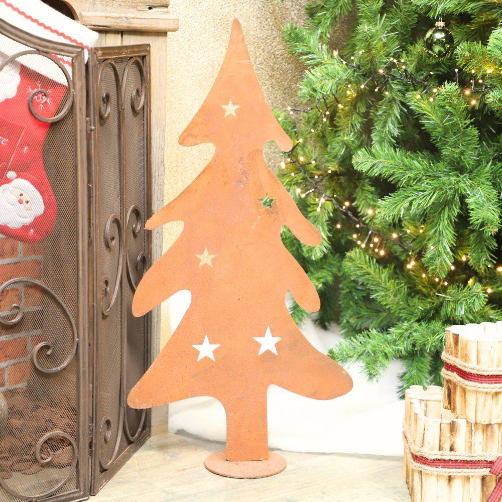 Chemin De Campagne - Sapin de Noël décoratif jardin extérieur métal rouillé 41x80cm Chemin de campagne - Imagen 2