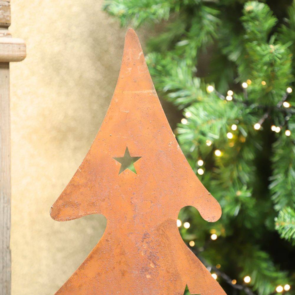 Chemin De Campagne - Sapin de Noël décoratif jardin extérieur métal rouillé 41x80cm Chemin de campagne - Imagen 4
