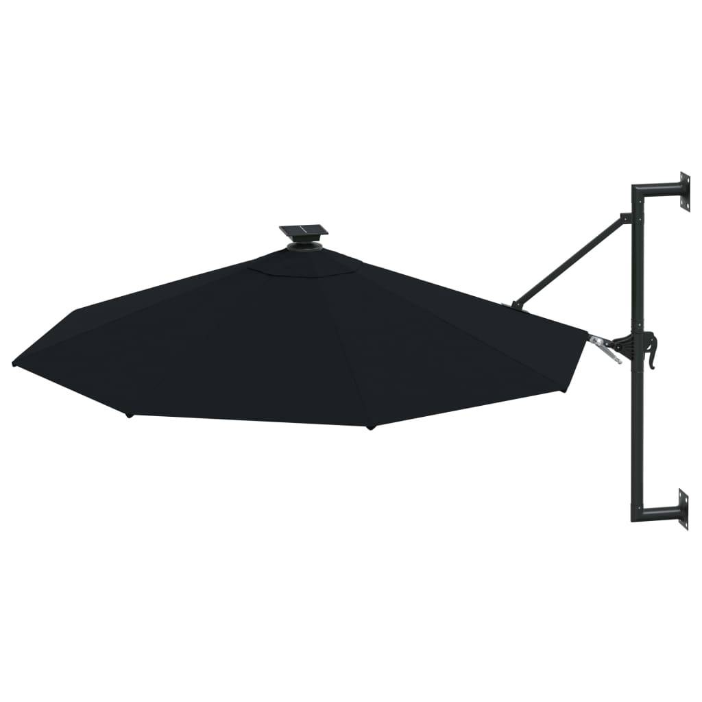 Helloshop26 - Parasol mural avec mât métallique et led 300 cm noir - Imagen 3