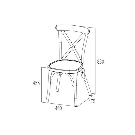 Autre - Chaise de jardin bistrot empilable en aluminium (lot de 2) - DAHLIA - Image 5
