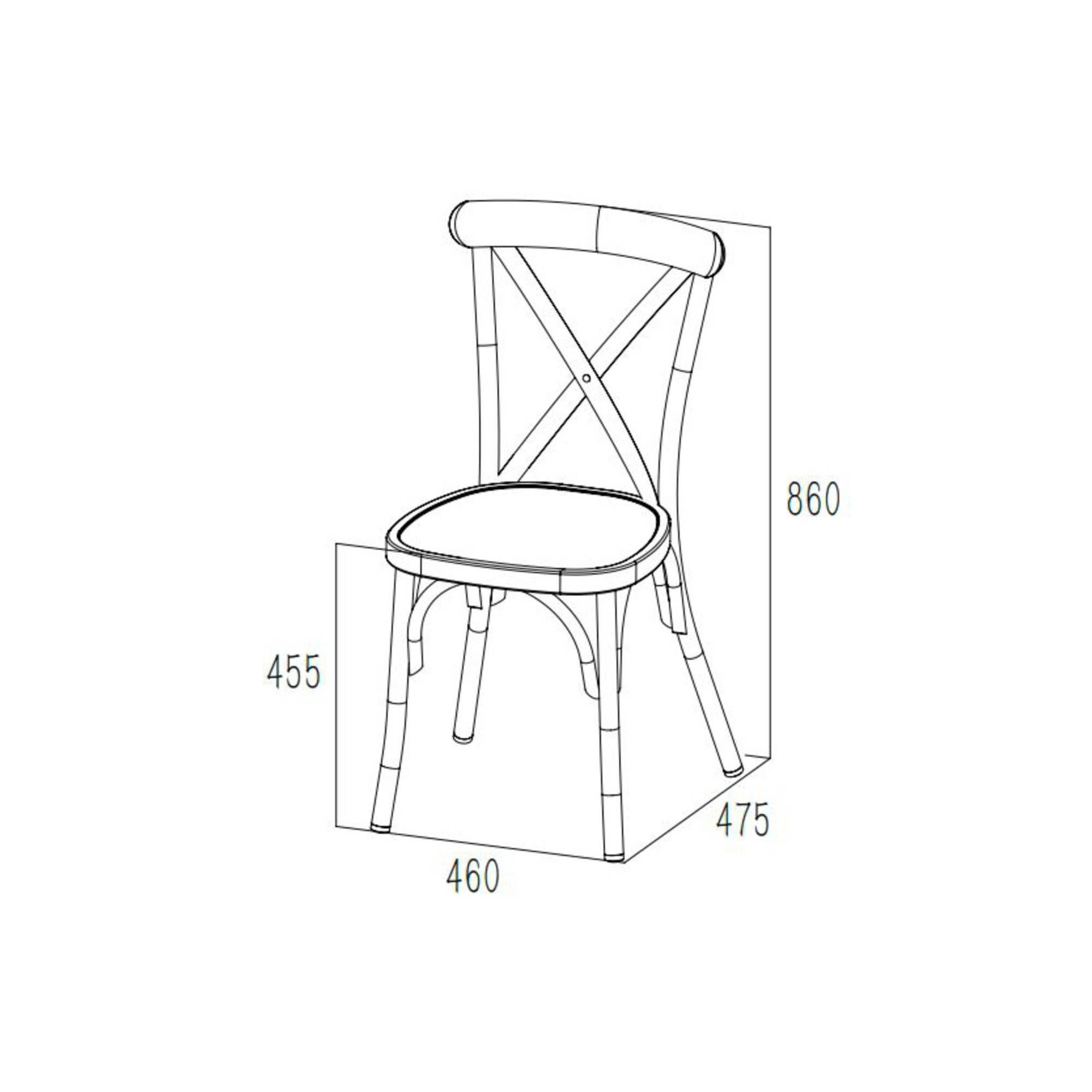 Autre - Chaise de jardin bistrot empilable en aluminium (lot de 2) - DAHLIA - Imagen 5