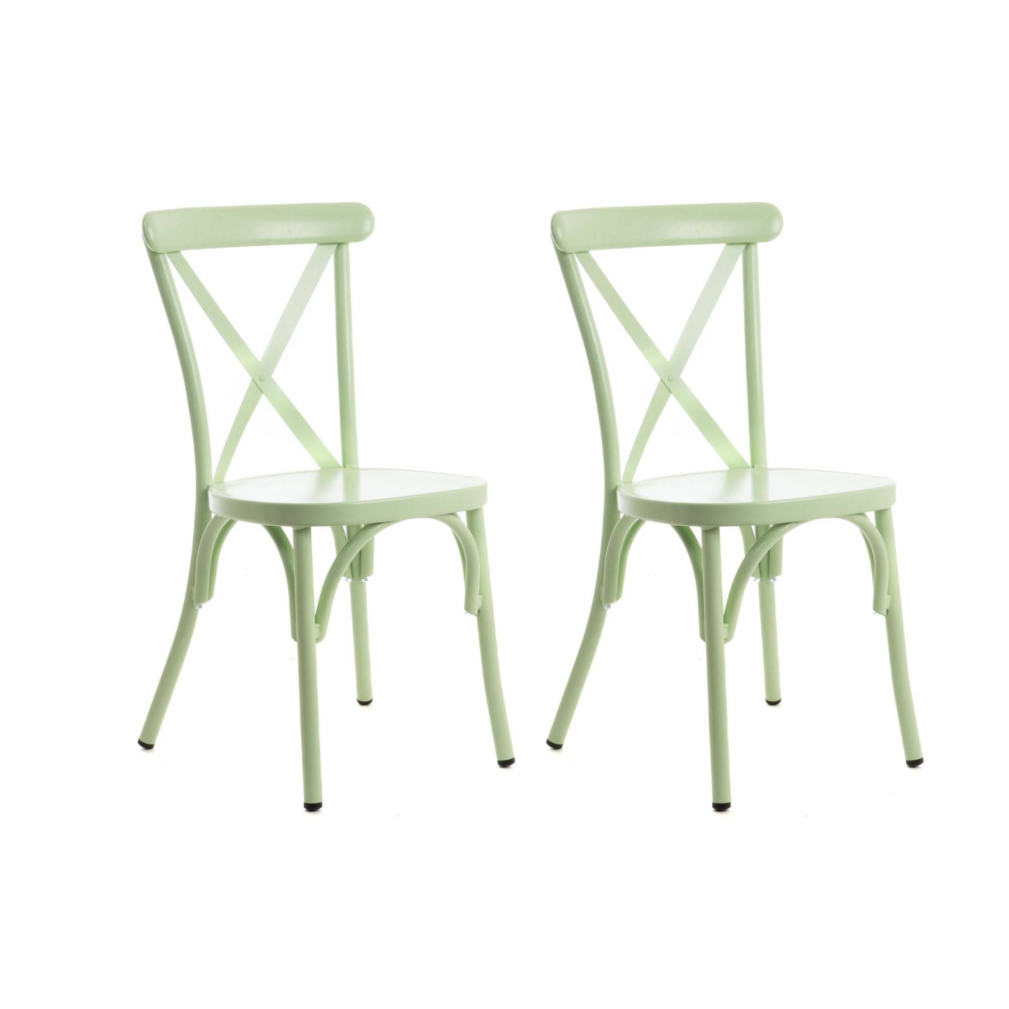Autre - Chaise de jardin bistrot empilable en aluminium (lot de 2) - DAHLIA - Imagen 1