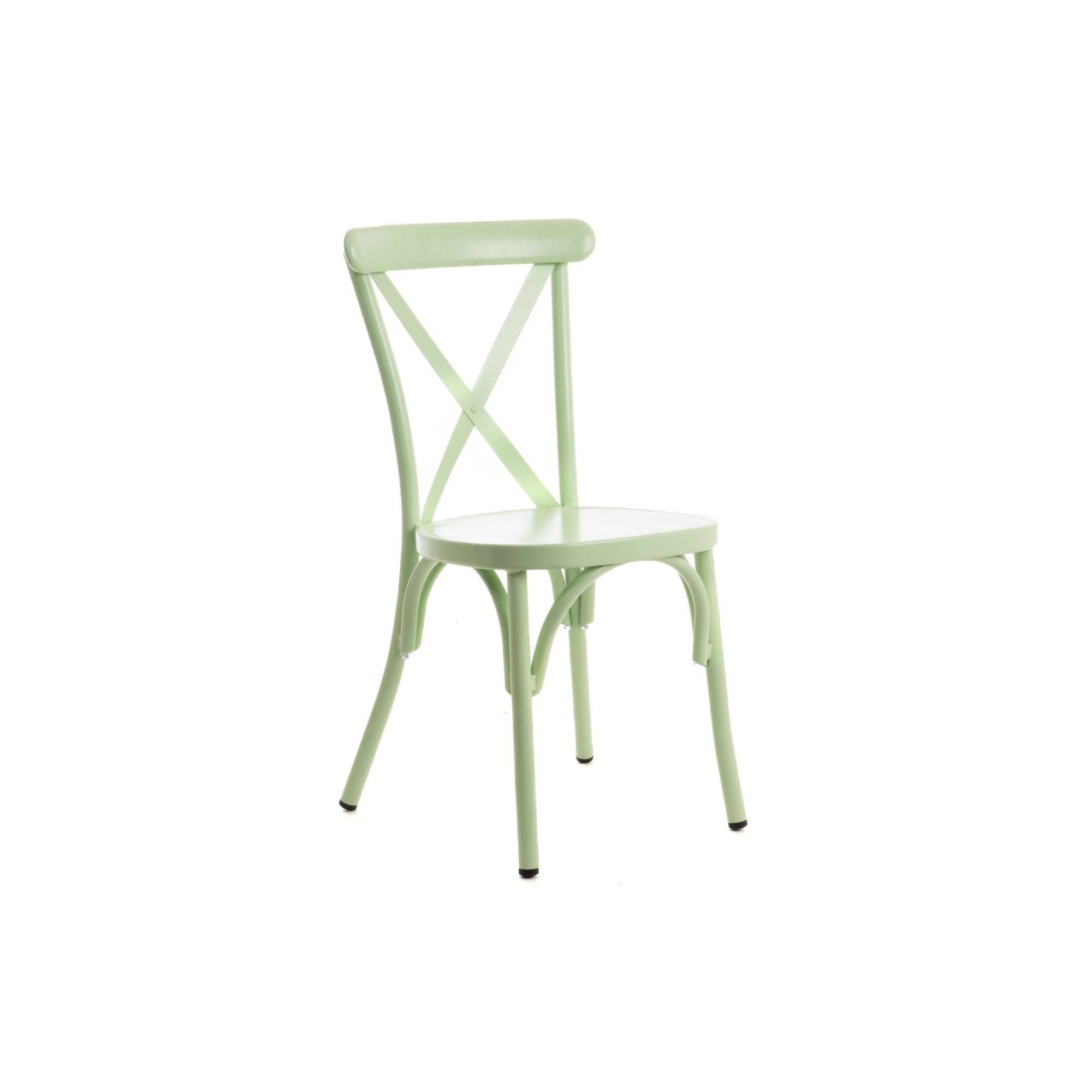 Autre - Chaise de jardin bistrot empilable en aluminium (lot de 2) - DAHLIA - Imagen 3
