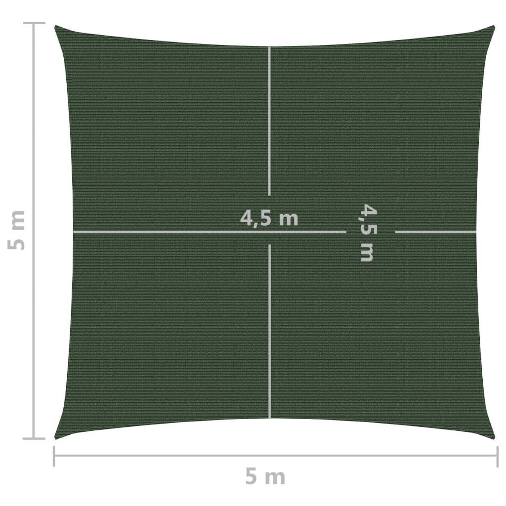 Helloshop26 - Voile d'ombrage 160 g/m² vert foncé 5 x 5 m PEHD - Imagen 6