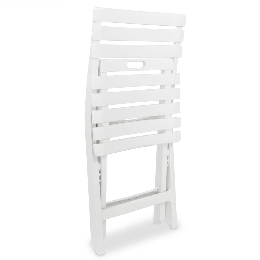 Vidaxl - Ensemble de bistro pliable 3 pcs-Salons de jardin Plastique Blanc - Image 6