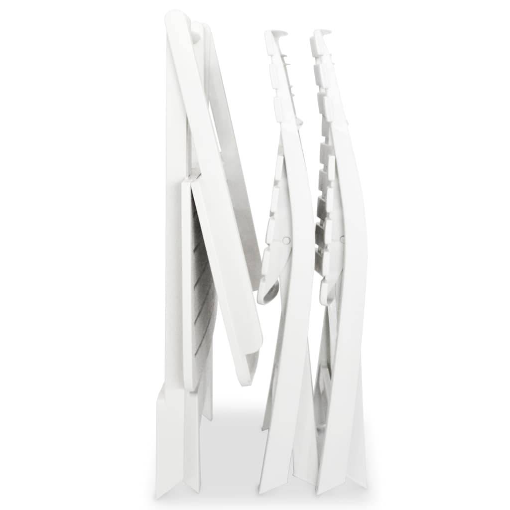Vidaxl - Ensemble de bistro pliable 3 pcs-Salons de jardin Plastique Blanc - Image 8