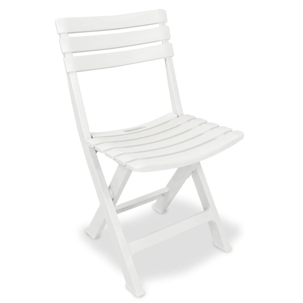Vidaxl - Ensemble de bistro pliable 3 pcs-Salons de jardin Plastique Blanc - Image 3