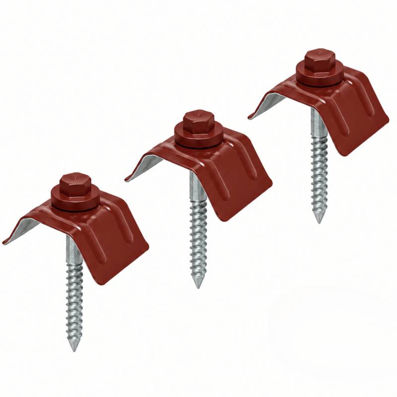 Kit 50 fixations pour plaque acier nervurée 900/25 - Coloris - Rouge 8012, Unités - 50 pièces
