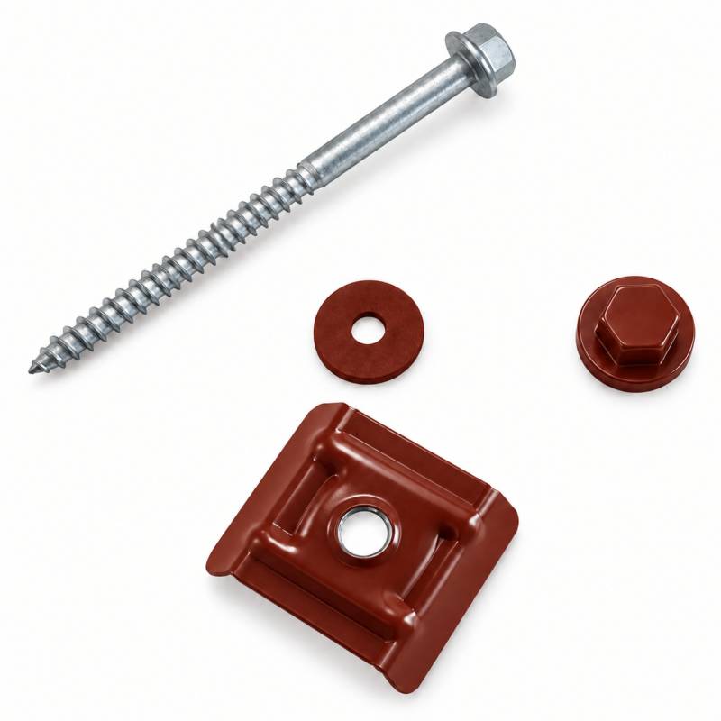Kit 50 fixations pour plaque acier nervurée 900/25 - Coloris - Rouge 8012, Unités - 50 pièces - Image 5