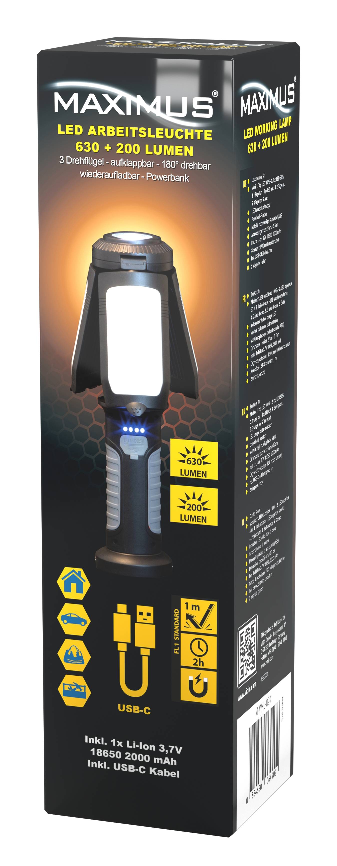 Maximus - Lampe torche multifonction rechargeable Maximus M-WKL-024 - 630lm - Imagen 2