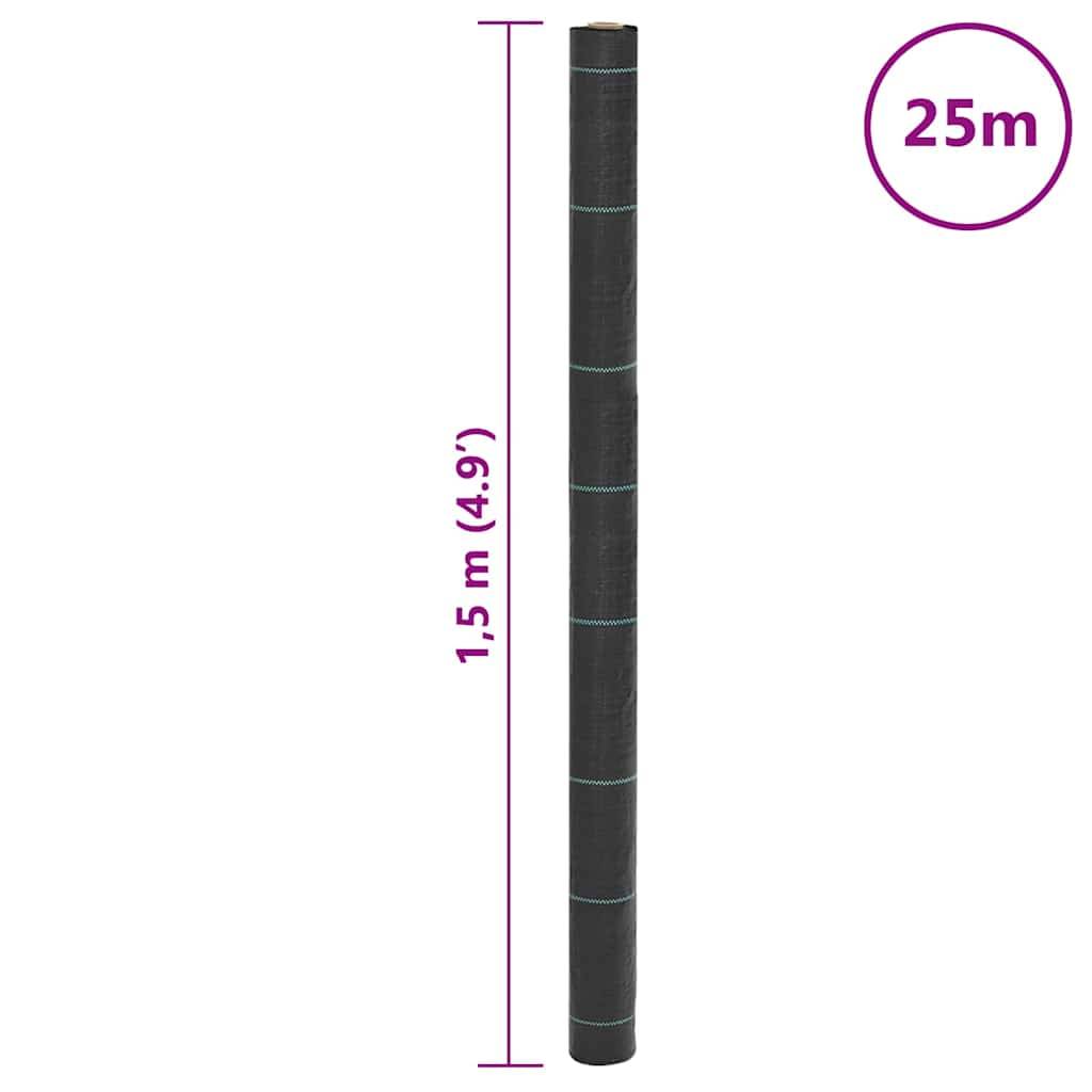 Bâche Anti-Mauvaises Herbes PP 100g/m² pour Aménagement Paysager et Potager 1,5x25 m Noir - ComfortXL Outdoor Living - Image 8