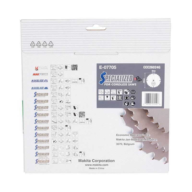 Makita - Lame pour scie circulaire EFFICUT MAKITA E-07705 260x30mm, 24 dents, pour le bois - MAKITA - E-07705 - Imagen 4
