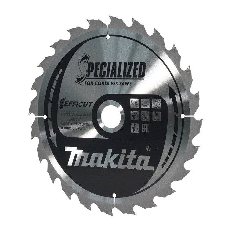 Makita - Lame pour scie circulaire EFFICUT MAKITA E-07705 260x30mm, 24 dents, pour le bois - MAKITA - E-07705 - Imagen 2